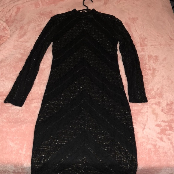 Cato Dresses & Skirts - Black lace cocktail dress, with gold detail. Cato Dresses & Skirts - Black lace cocktail dress, with gold detail.